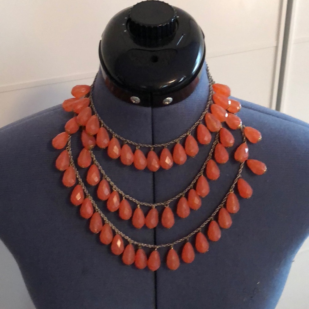 Orange bead necklace